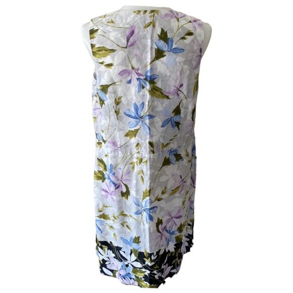 J. Jill Love Linen Dress MP Medium Petite Classic Dress Fall Floral Boho MP Work - Picture 8 of 9